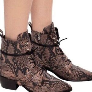 Allsaints Katy Women's Snakeskin Ankle Boots Size9 US 40